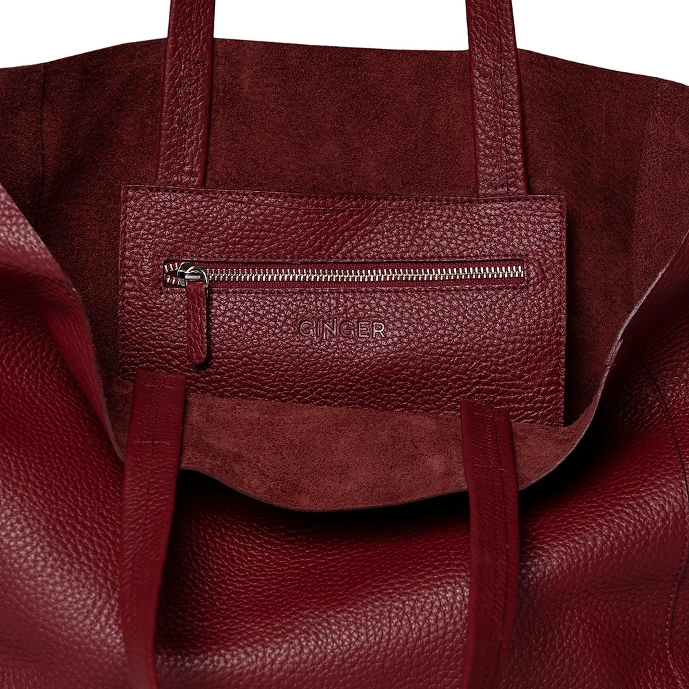 London Tote Midi Burgundy